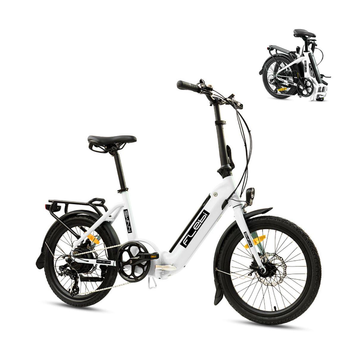 FLEBI Elektrische toerfiets Swan 20" wit | Tot 70 km bereik
