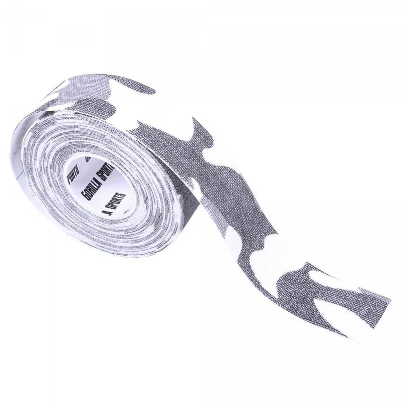 Gorilla Sports Kinesiologie tape - 2,5 cm breed - 1 rol - grijs camouflage