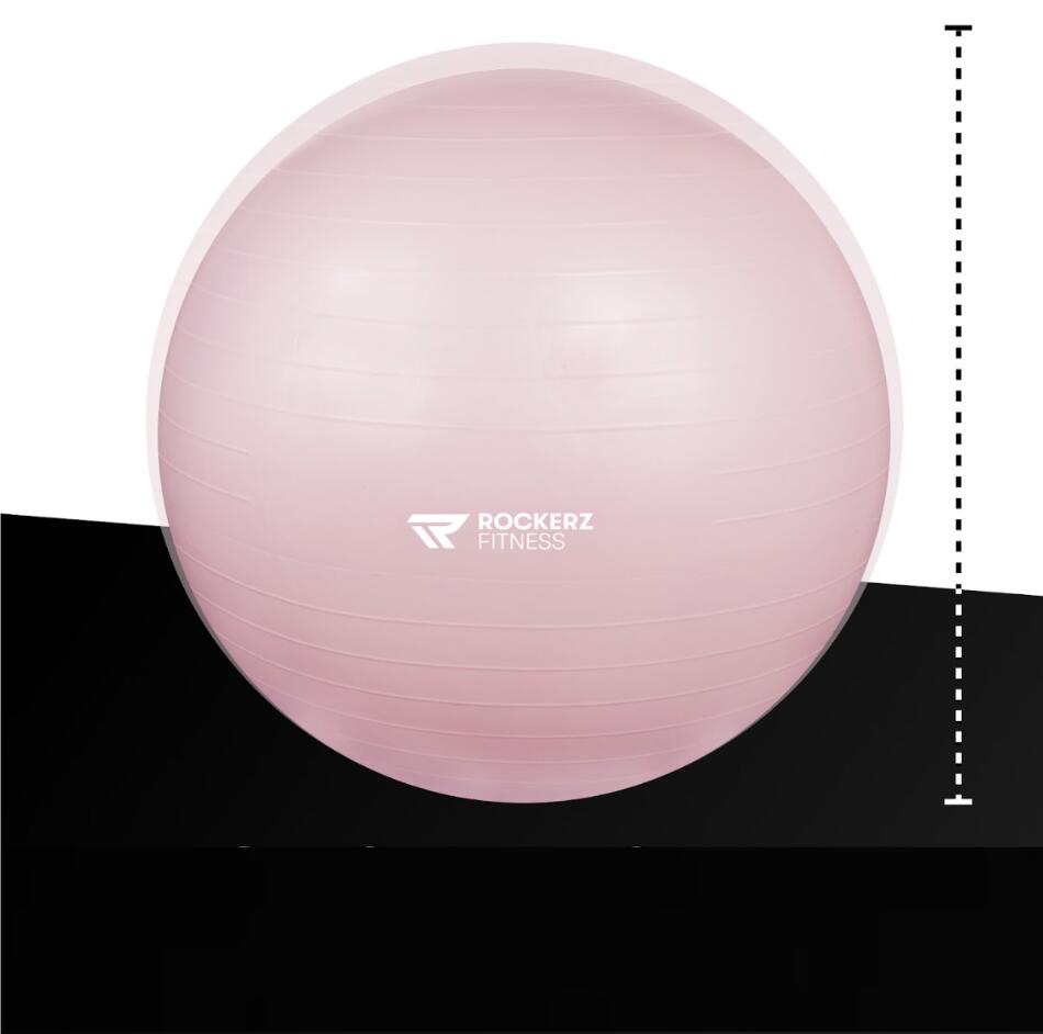 Ballon de fitness - Ballon de yoga - 65 cm - couleur: Rose 3/8