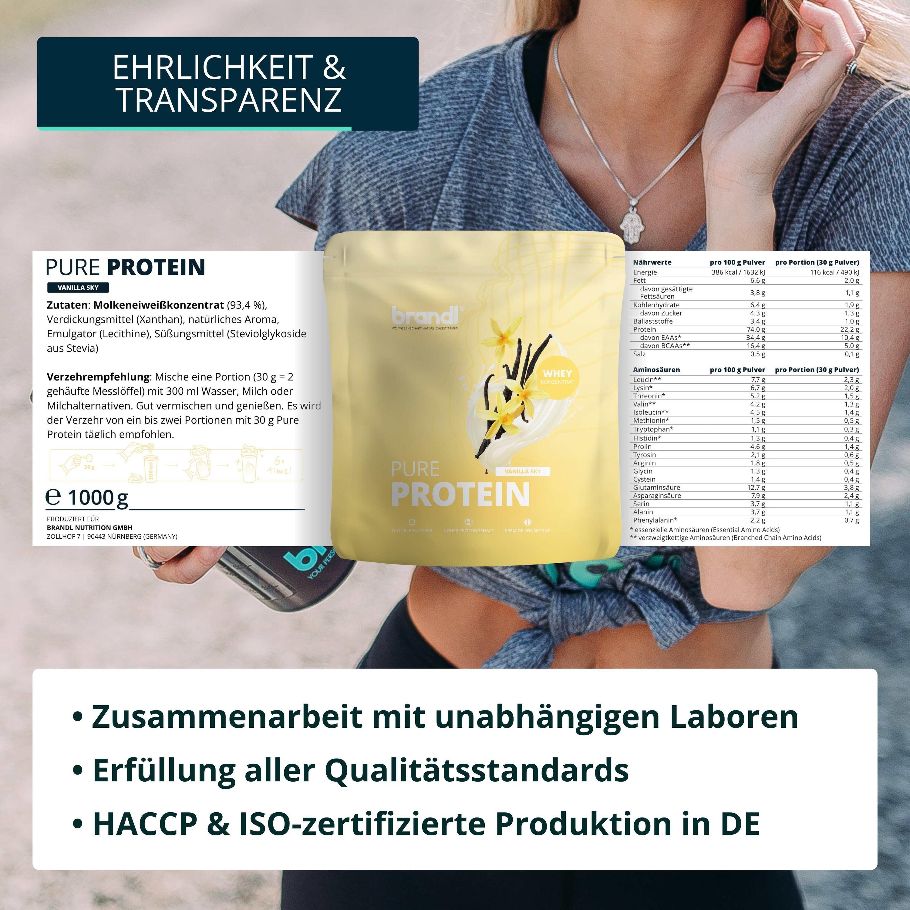 brandl® Pure Protein 2.0 Proteinpulver Whey | Eiweißpulver mit natürlichem Aroma 6/6