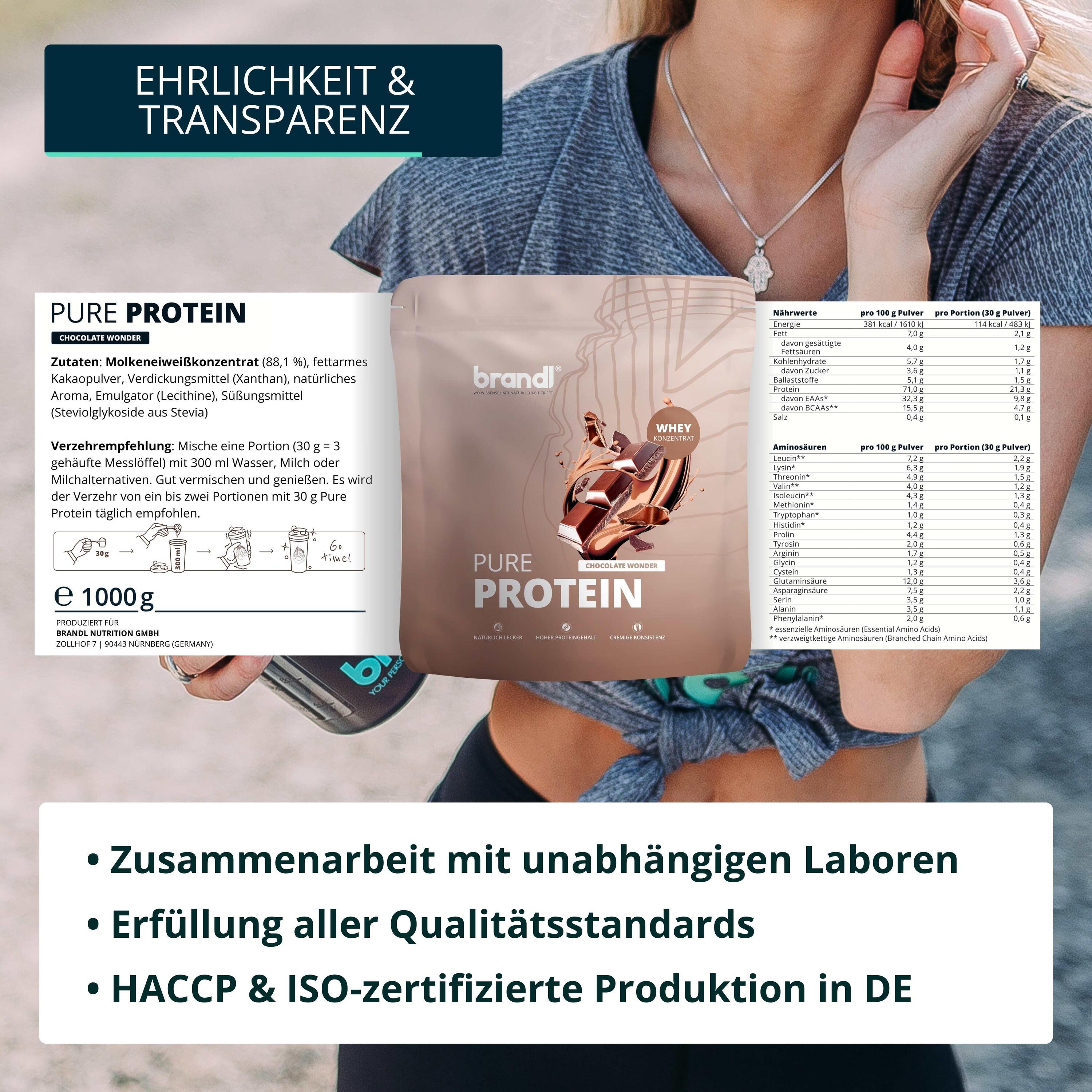 brandl® Pure Protein 2.0 Proteinpulver Whey | Eiweißpulver mit natürlichem Aroma 6/6