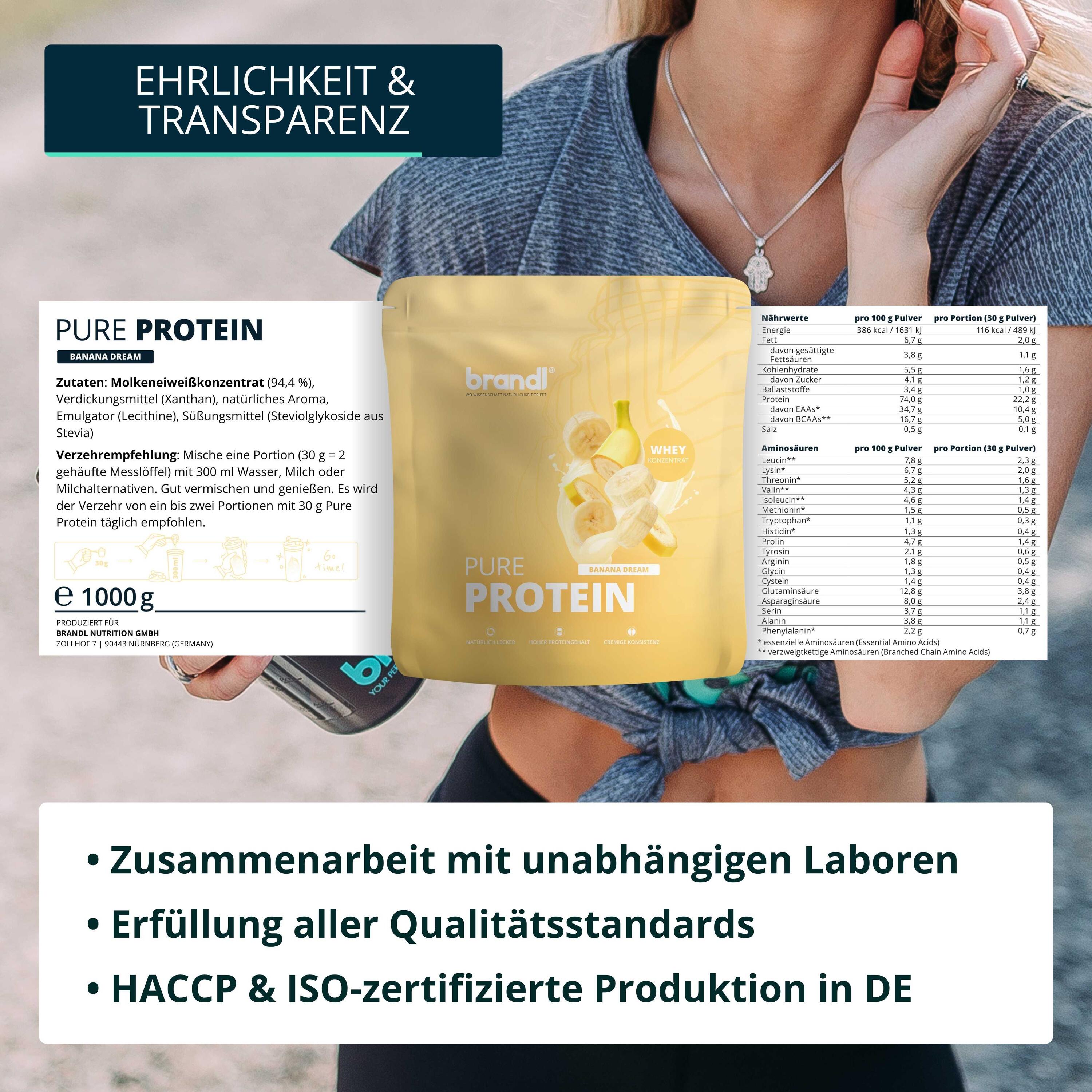 brandl® Pure Protein 2.0 Proteinpulver Whey | Eiweißpulver mit natürlichem Aroma 6/6