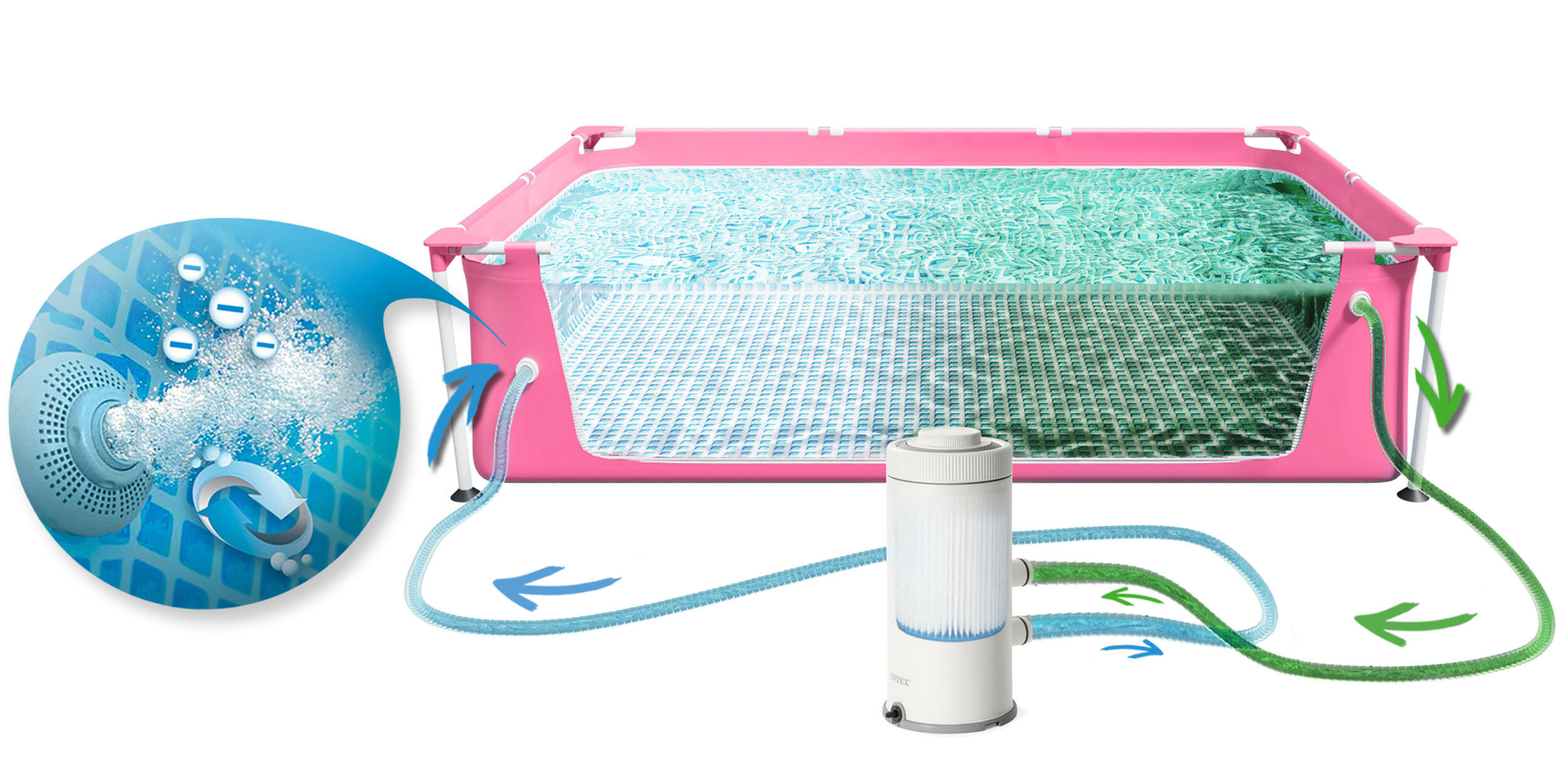 Piscina natación Piscina Desmontable 220x150 cm Intex Rosa 5/7