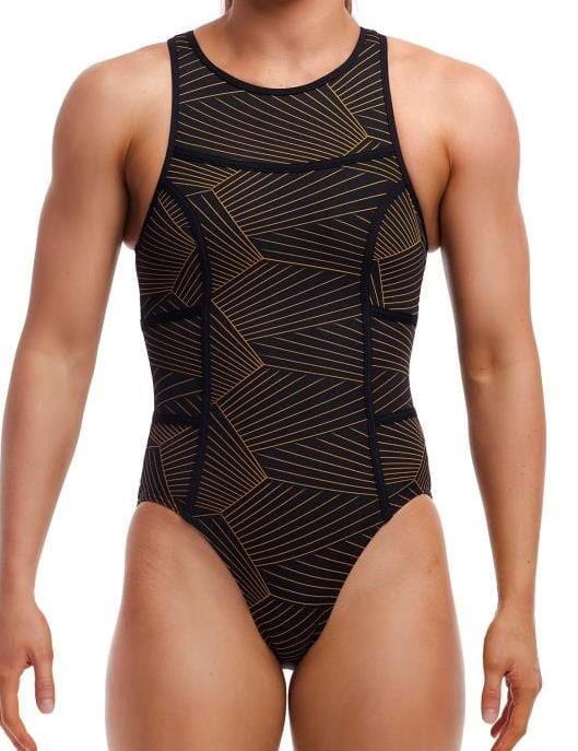 Strój pływacki Funkita Gold Weaver Hi Flyer zapinany na suwak