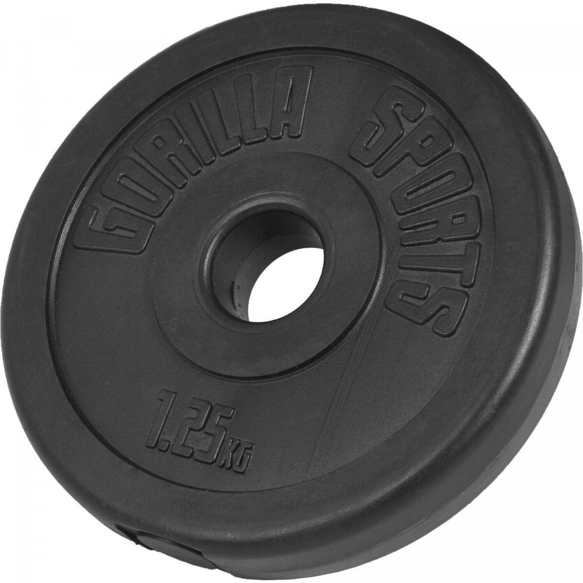 Gorilla Sports - Disque De Musculation Plastique | Diam 31mm | Au Choix De 1,25kg À 15kg - Poids De Musculation - Multicolore|noir - 1,25 Kg - Decathlon