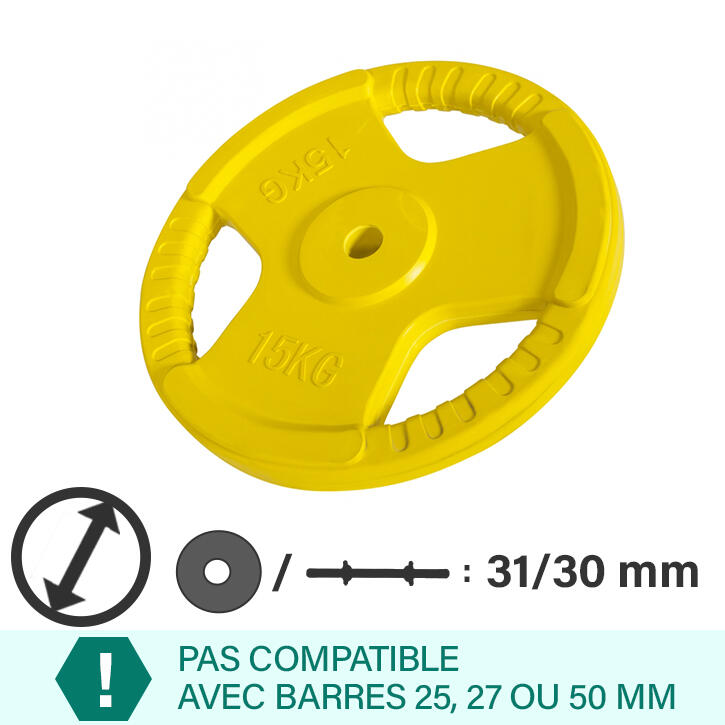 Discuri Cauciucate , Discuri din fier cauciucat cu maner 1,25-25Kg 30/31m