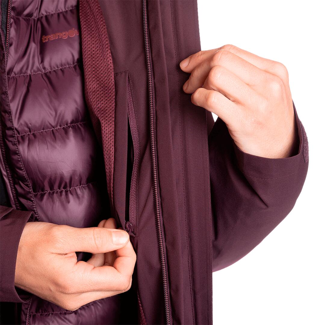 Chaqueta 3 en 1 para Mujer Trangoworld Bruket complet Marrón Impermeable 7/7