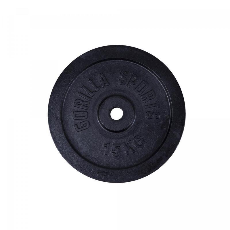Gewichtsschijf Zwart - Halterschijf - 15 kg - Gietijzer - 31 mm