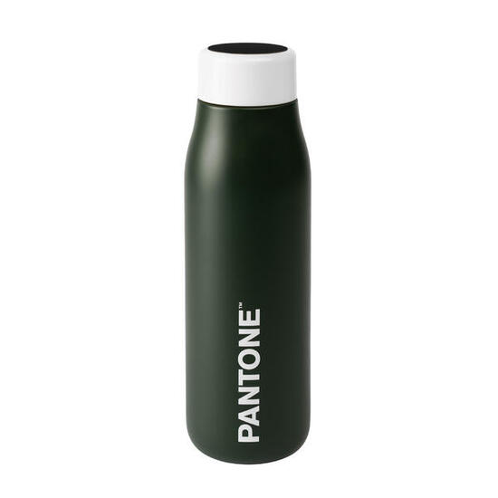 Bouteille d'eau thermale PANTONE avec indication de température vert fusil