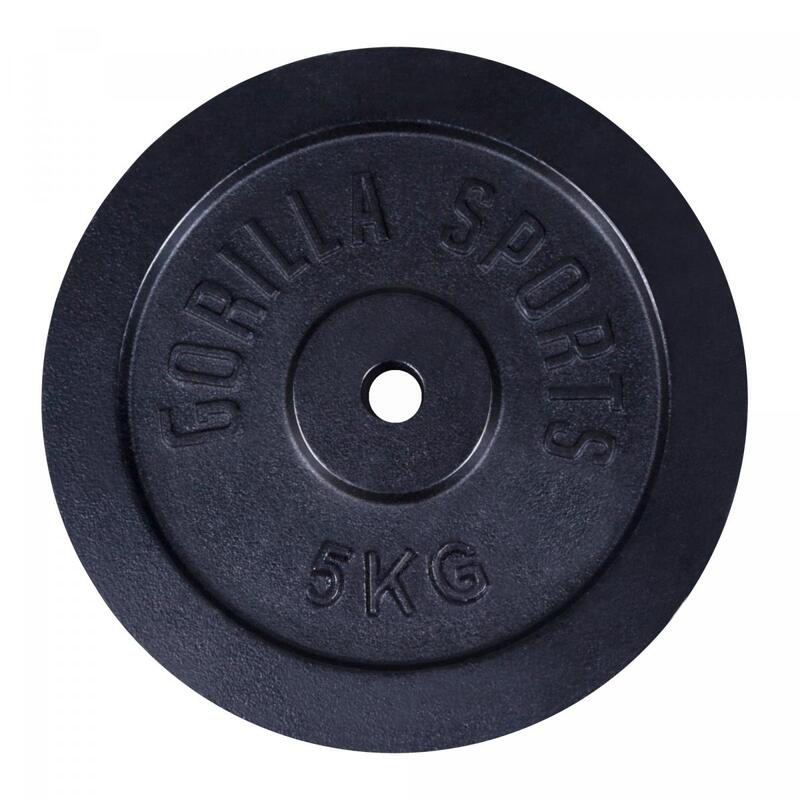 Disco Musculación Gorilla Sports Negro Diámetro 30/31 mm