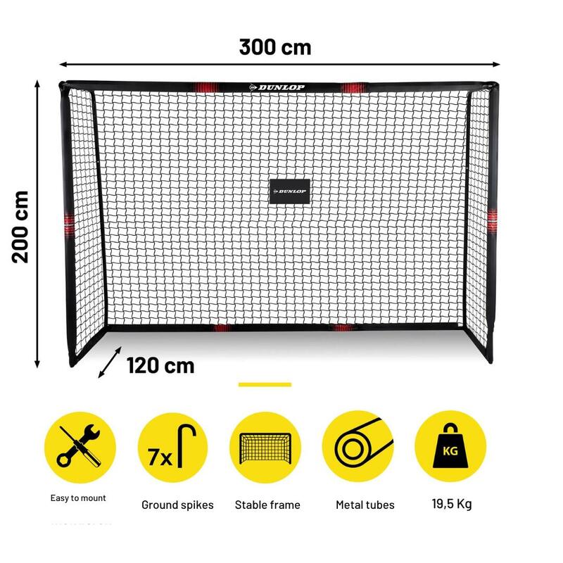Poartă de fotbal Dunlop 300x200x120