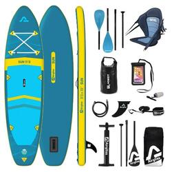 PACK COMPLET PADDLE KAYAK GONFLABLE AIRGLISS SUN 11.0 JUSQU'A 2 PERSONNES