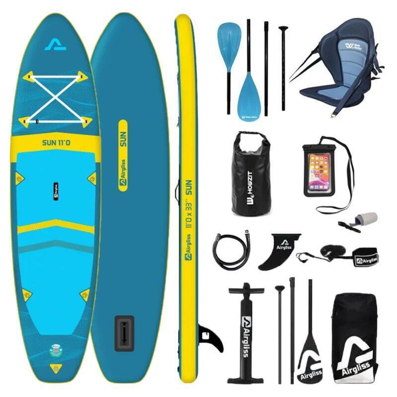 AIRGLISS PACK COMPLETO KAYAK HINCHABLE AIRGLISS SUN 11.0 PARA HASTA 2 PERSONAS