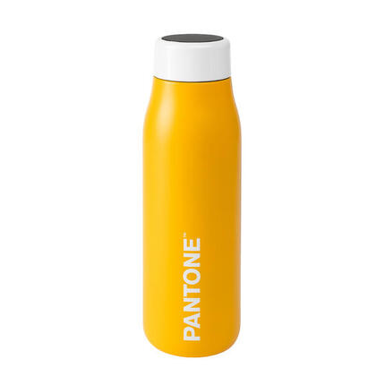 Bouteille d'eau thermale PANTONE avec indication de température vert fusil