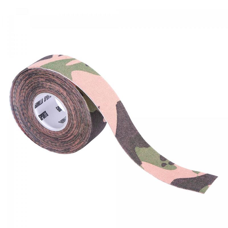 Gorilla Sports Kinesiologie tape - 2,5 cm breed - 1 rol - groen camouflage
