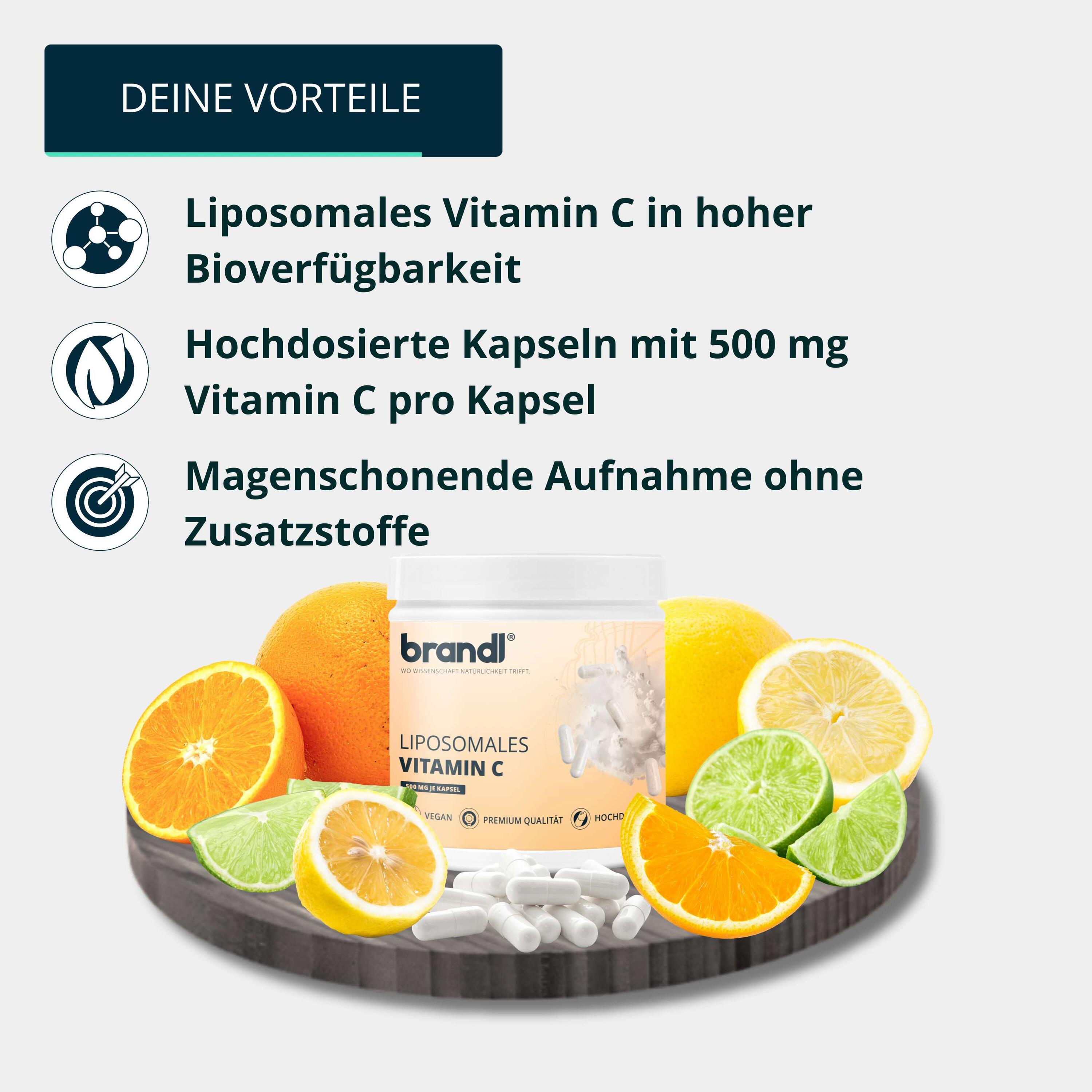 brandl® Liposomales Vitamin C hochdosiert vegan | Vit C (Ascorbinsäure) 3/6