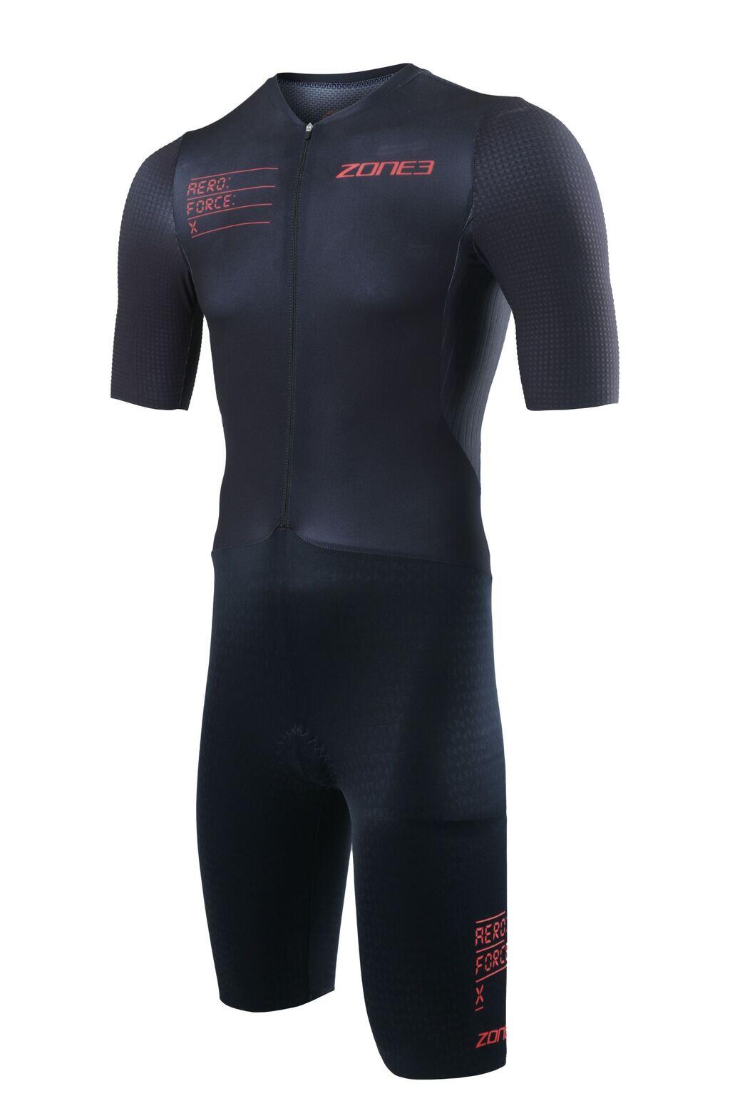 ZONE3 Men's AeroforceX II Short Sleeve Trisuit Black