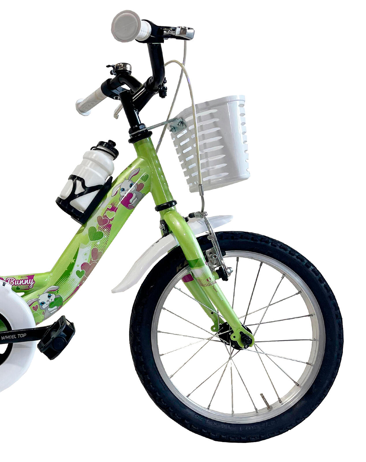 Meisjesfiets Canellini VENERE 16" BABY BUNNY - Lichtgroen 3/4