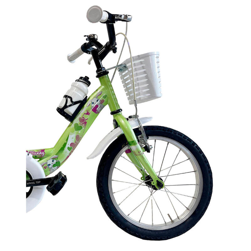 Bicicletă pentru fete Canellini VENERE 16" BABY BUNNY - Verde deschis
