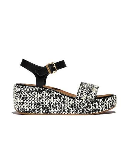 FITFLOP FitFlop Platfforms Woven Wedge Ankle-Strap Sandals ZWART/IVOOR MIX 41