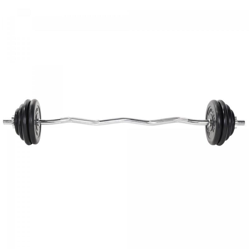 Gorilla Sports EZ Curlset - Halterset - Rubber - 35 kg