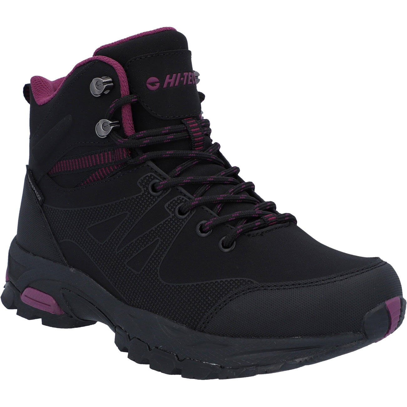 HI-TEC Hi-Tec Jackdaw Mid Wp Womens Wandelschoenen Hoge Hiel ZWART/BORDEAUXROOD 6/7