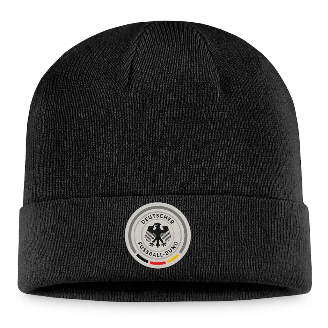 Germany Adult Football Beanie DFB Core Cuff Black Hat 2/3