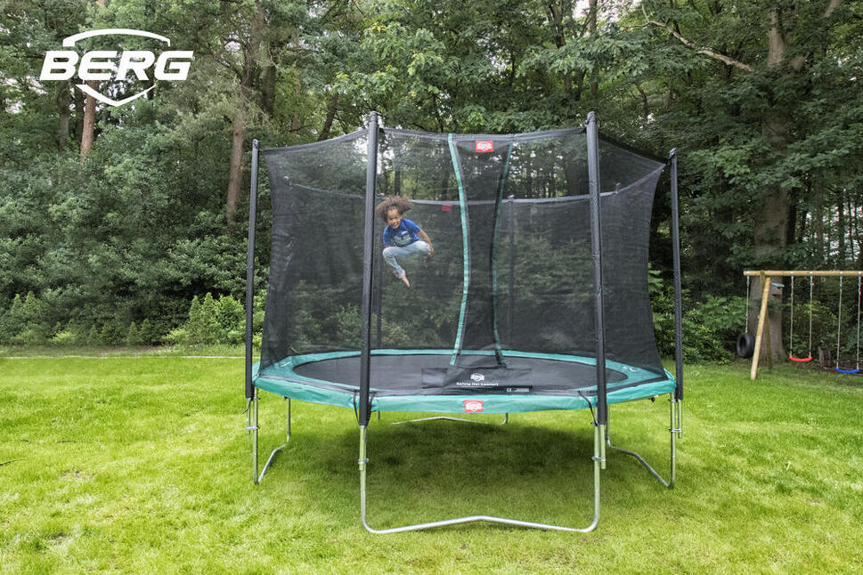 Trampolina + Siatka ochronna BERG Favorit Regularna Okrągła 380 Zielona