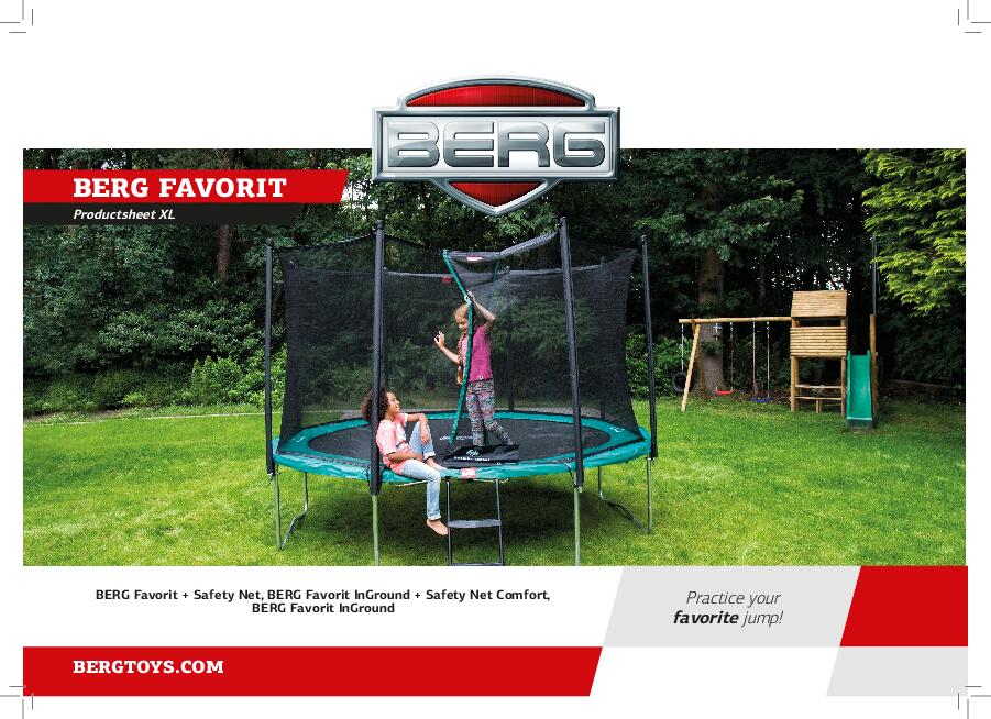 Trampoline+Filet de sécurité BERG Favorit Regular Ronde 430 Vert 4/7