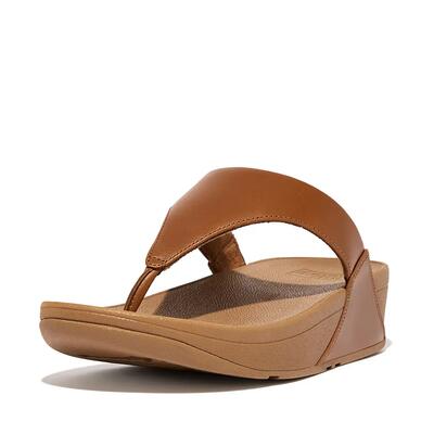 Fitflop lulu lederen teenslipper - microwobbleboard-zool technologie kurkuma 39