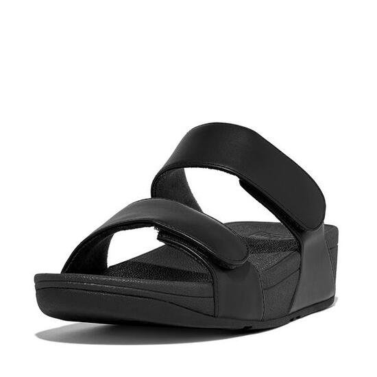 FITFLOP FitFlop Lulu Adjustable Leather Slides GEHEEL ZWART 43