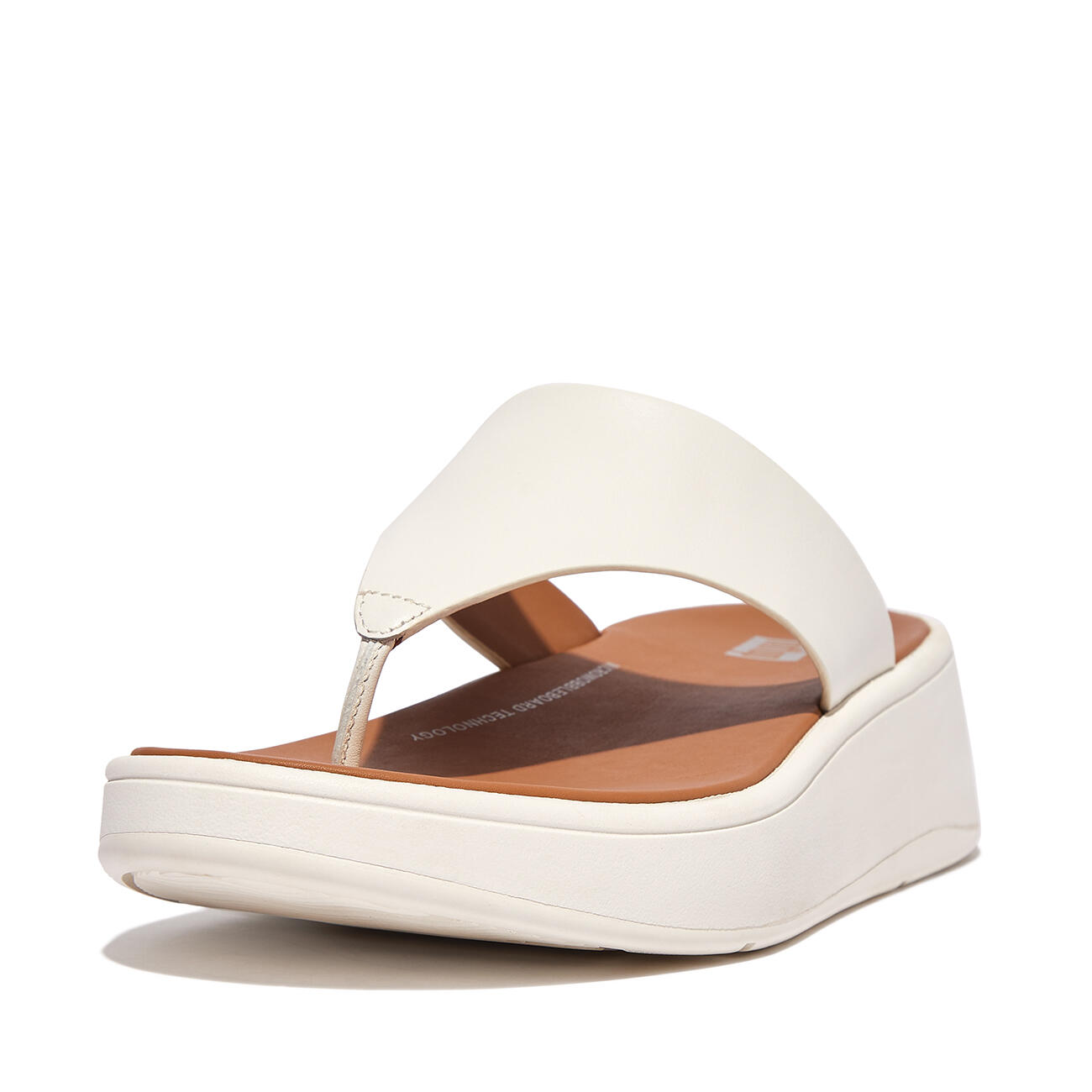 FITFLOP FitFlop F-Mode Leather Flatform Toe-Post Sandals  CREAM 40 6/7