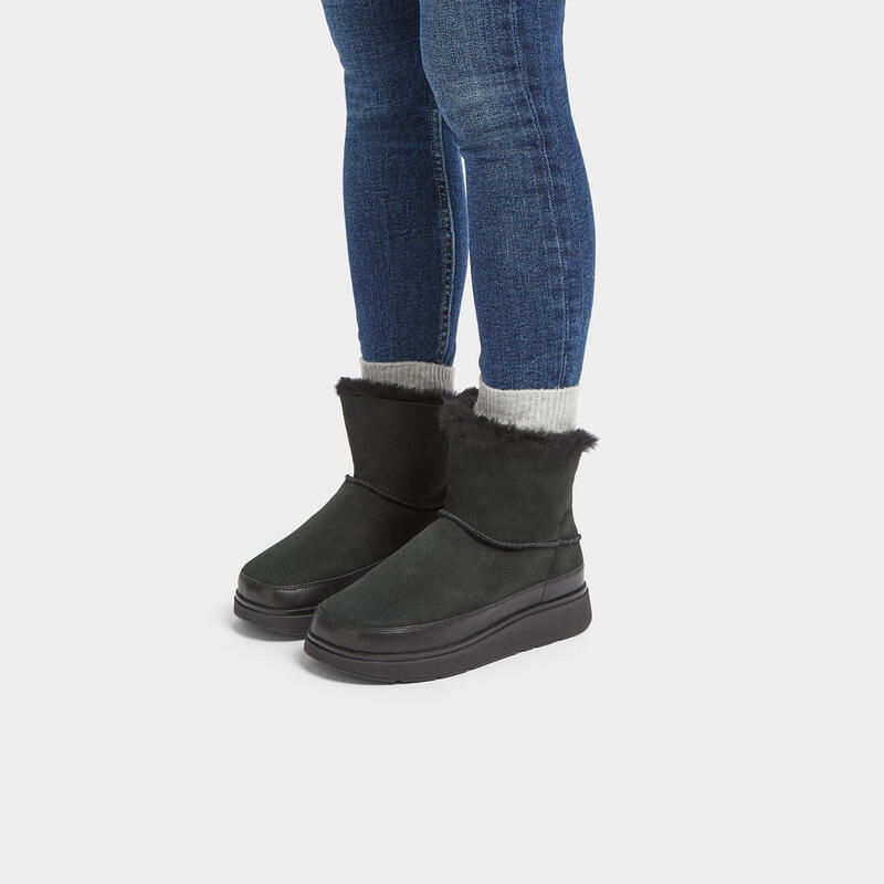 FITFLOP Gen-ff Mini Omplooibare Shearling Laarzen  ZWART 41