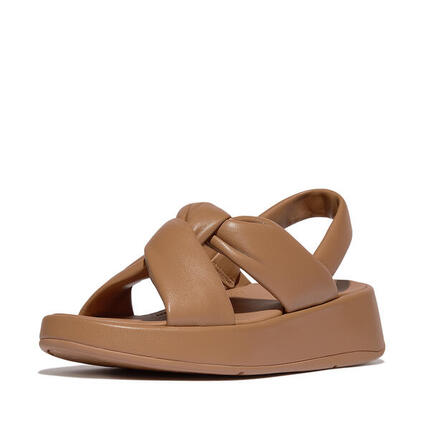 FITFLOP FitFlop F-Mode Knot Soft-Leather Flatform B/Strap Sandals KLASSIEK