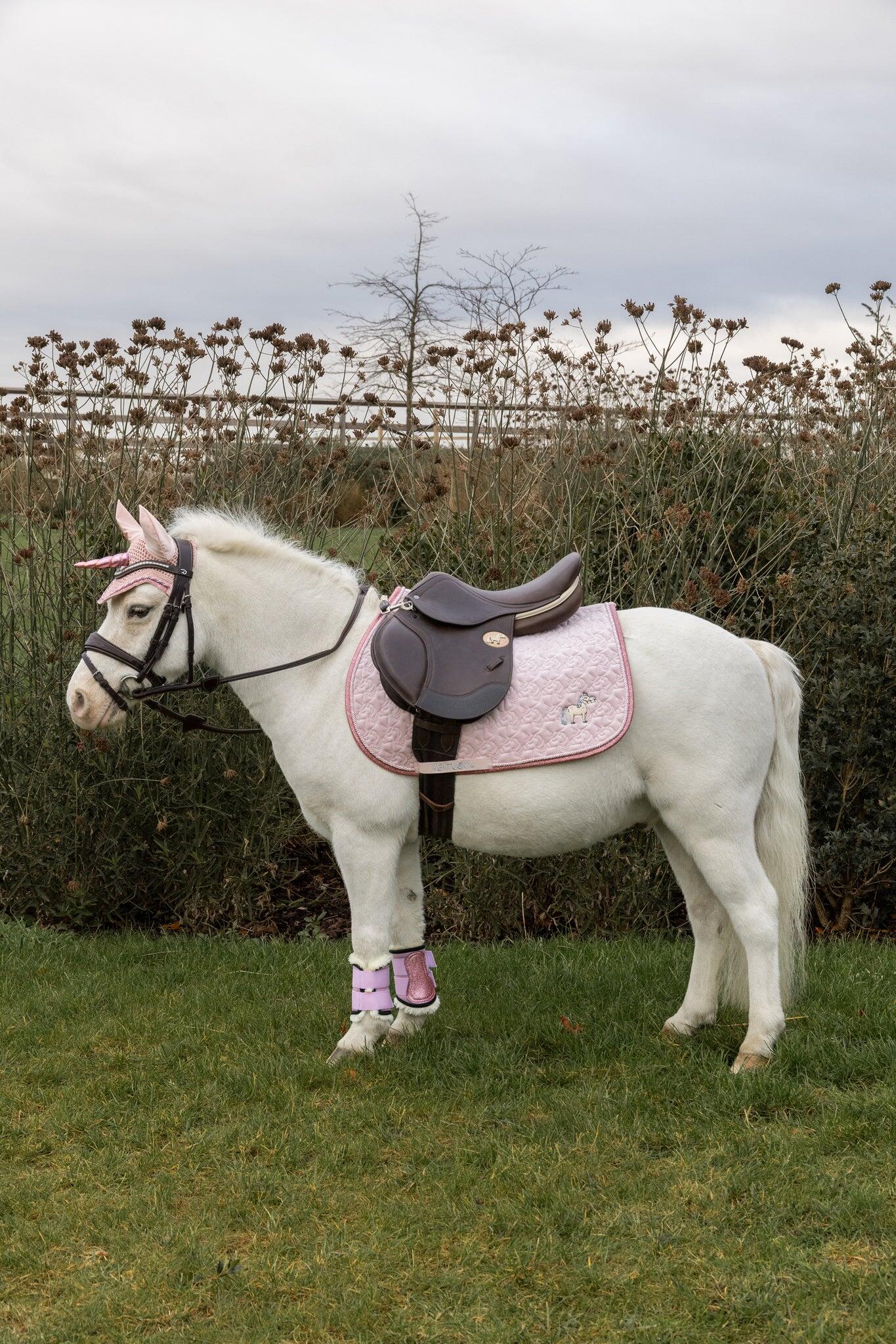 Tapis paillettes de licorne dressage light rose 2/5