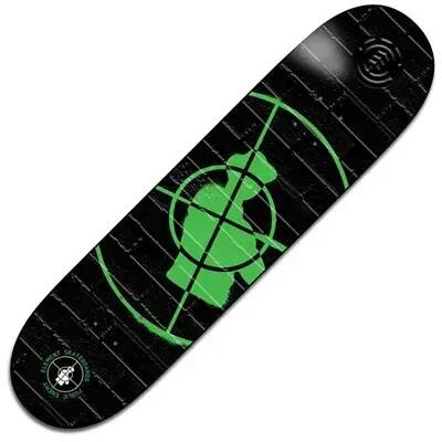 Skateboard Deck Element Public Enemy Pexe Stencil 8.25''
