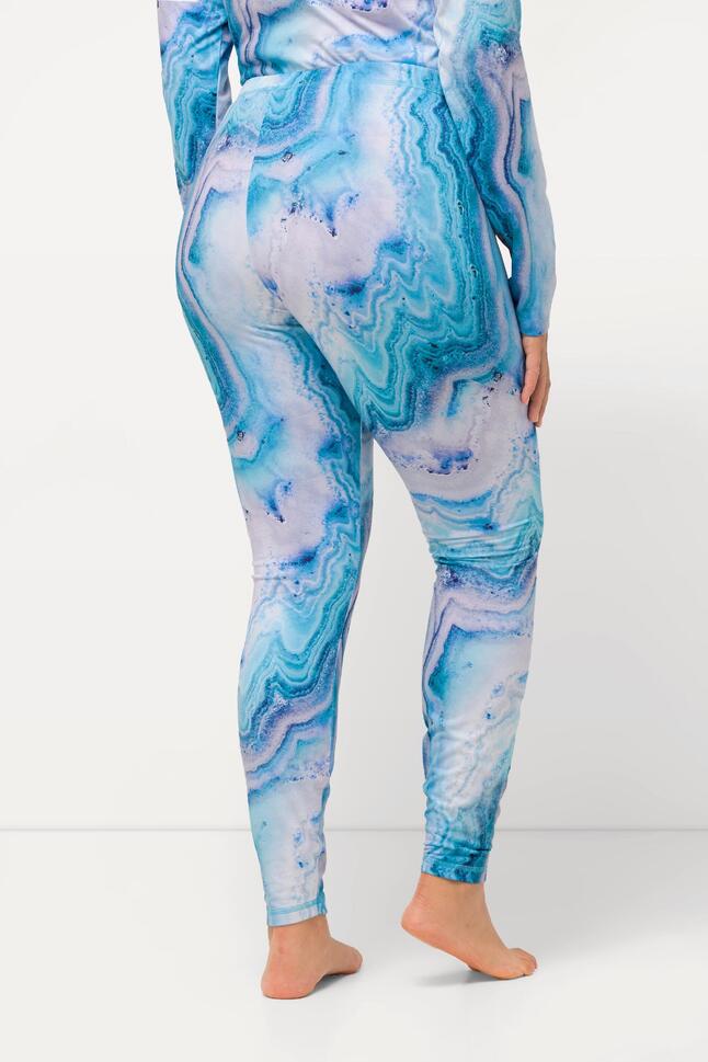 Damskie Funkcyjne legginsy narciarskie wzór marmurkowy z recyklingu