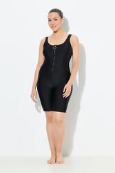 Femme Combinaison de bain short long. Fermeture zippée. Sans bonnets souples