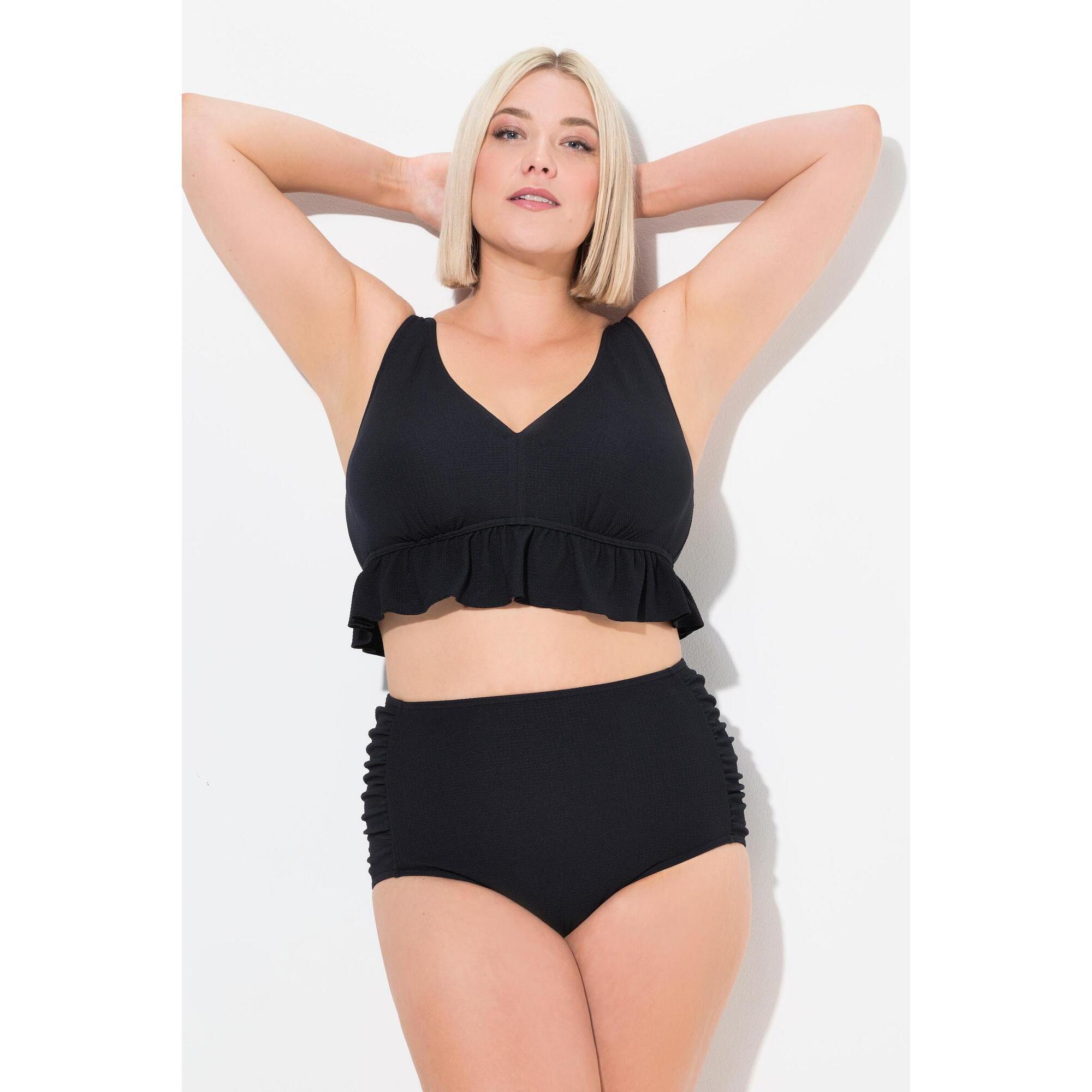Damskie Bikini faktura falbana miękkie miseczki regulowane ramiączka