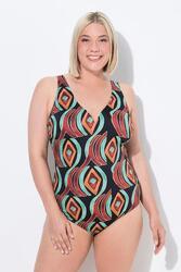 Femme Maillot de bain à bonnets souples. Motif graphique. Matière recyclée