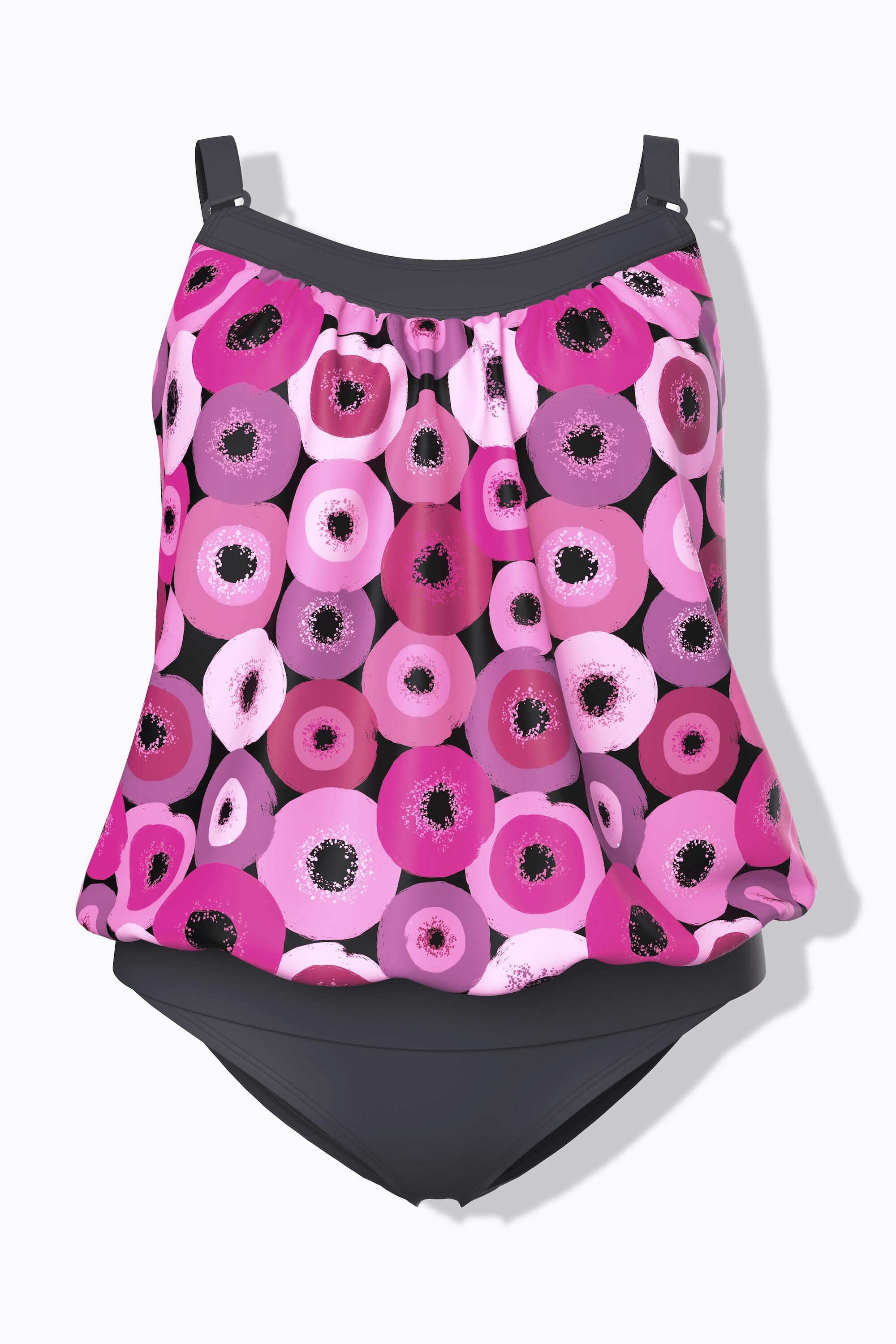 Femme Tankini à imprimé cercles. Bonnets souples et bretelles 6/7