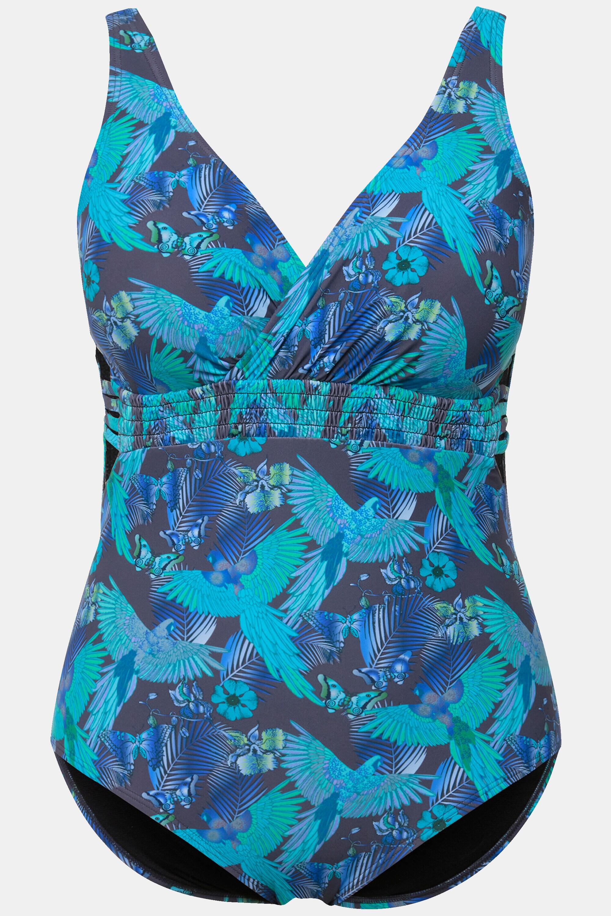 Femme Maillot de bain à bonnets souples matière recyclée et imprimé perroquets 5/6