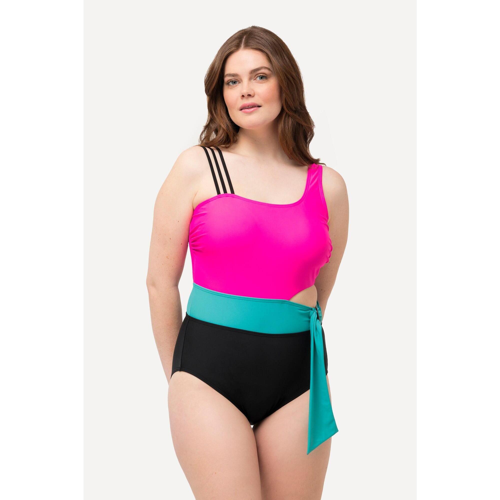 Ulla Popken - Femme Maillot De Bain Color Block. Bonnets Souples - Maillot De Bain 1 Pièce - Rose - 56 - Decathlon