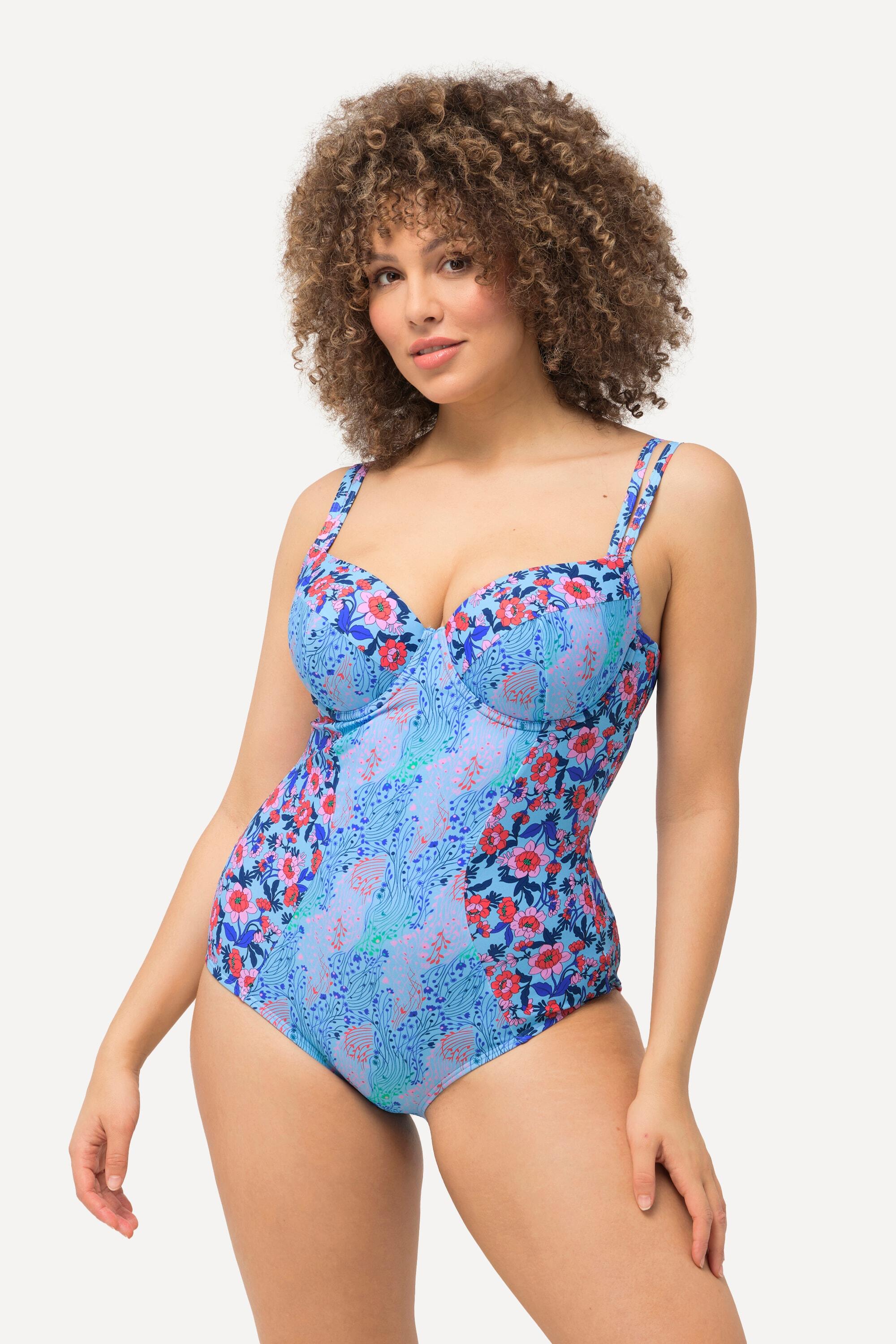 Femme Maillot de bain à bretelles réglables. Bonnets souples 4/6