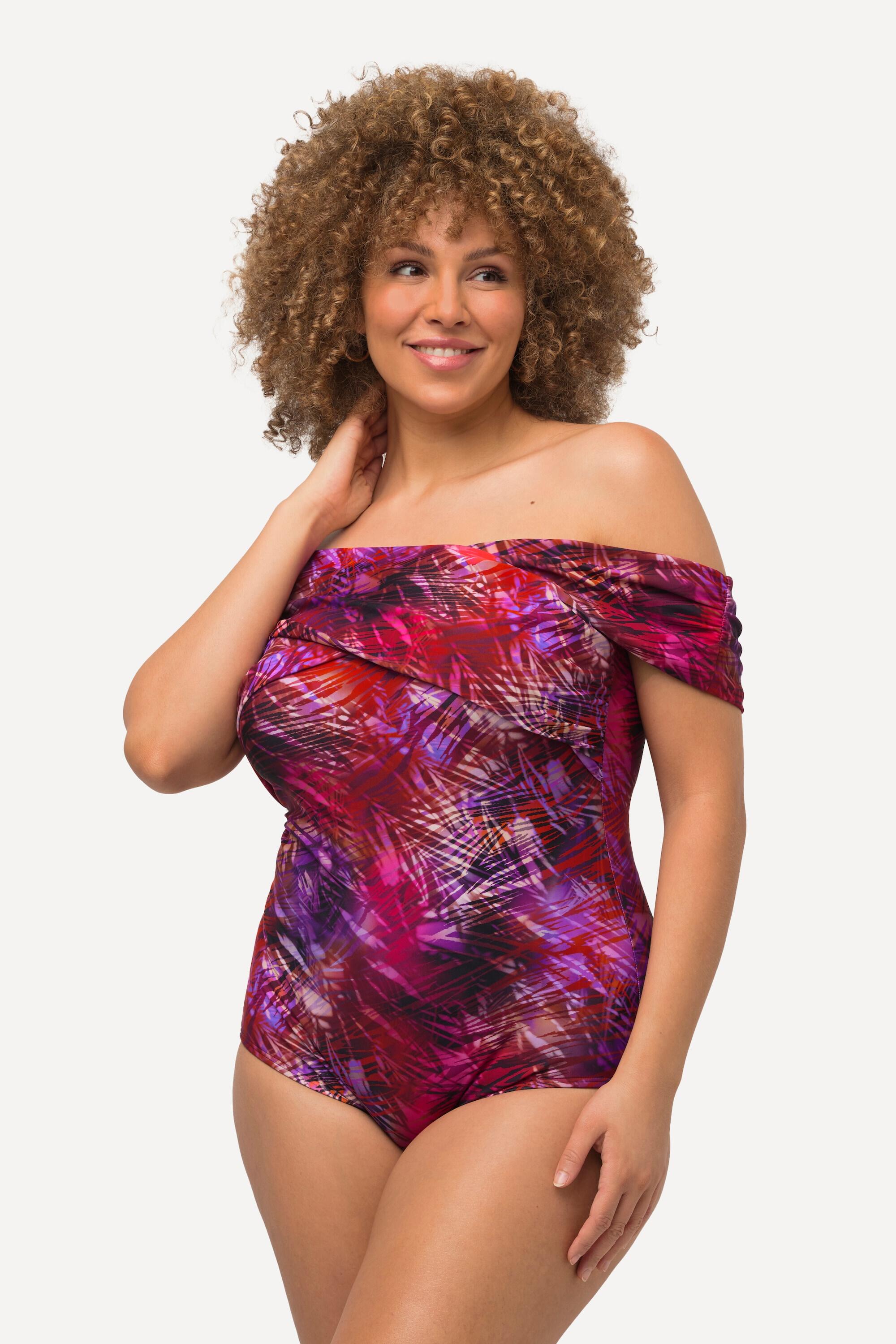 Femme Maillot de bain à bonnets souples décolleté Carmen avec drapé. 4/6