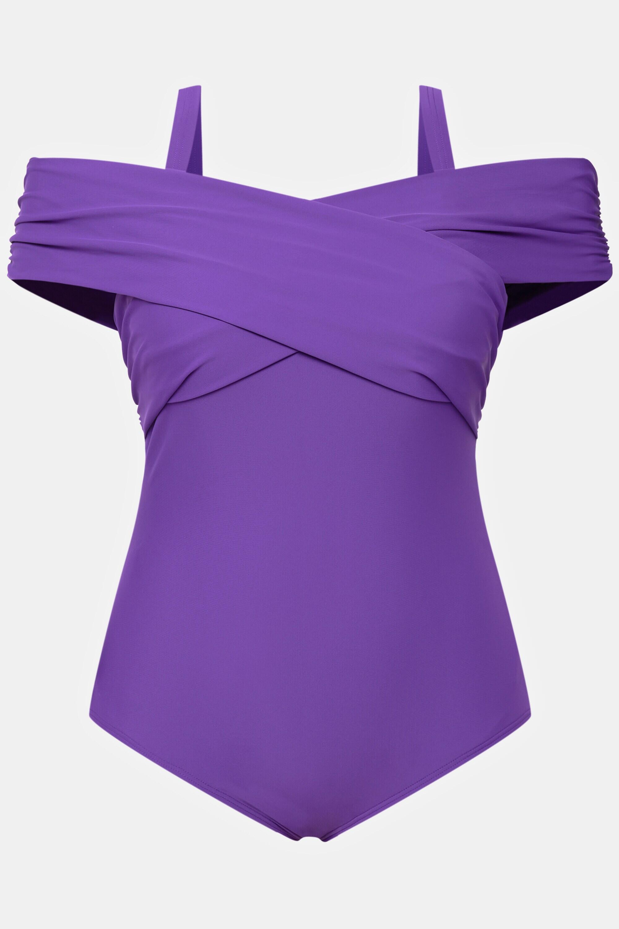 Femme Maillot de bain à bonnets souples. Décolleté Carmen avec 5/6