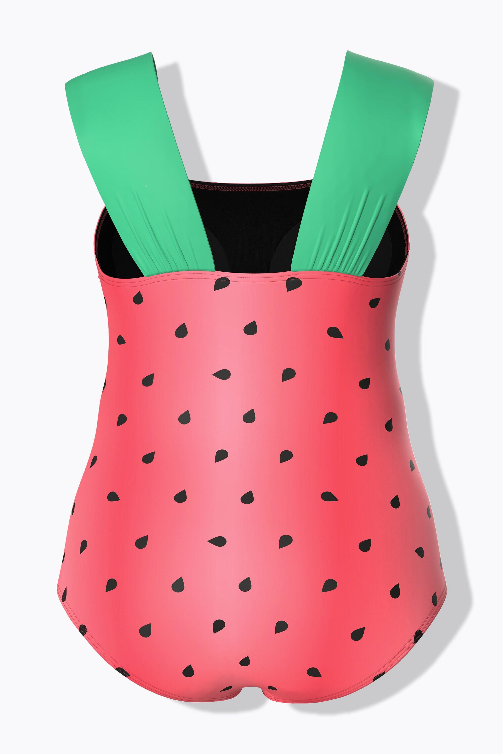 Femme Maillot de bain à bonnets souples. Motif pastèque. Bretelles larges 7/7