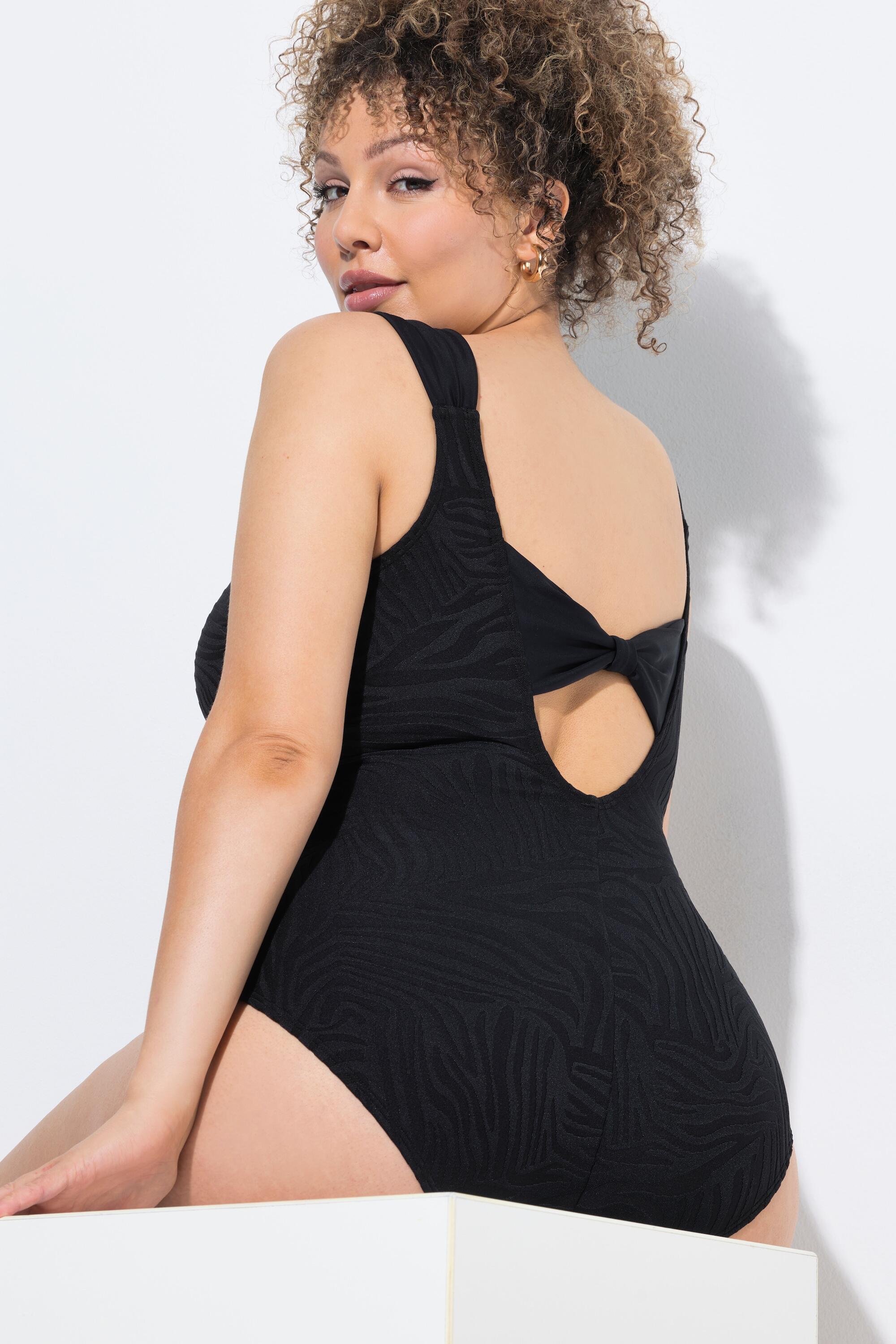 Femme Maillot de bain à bonnets souples. Texture pelage de tigre. 3/7