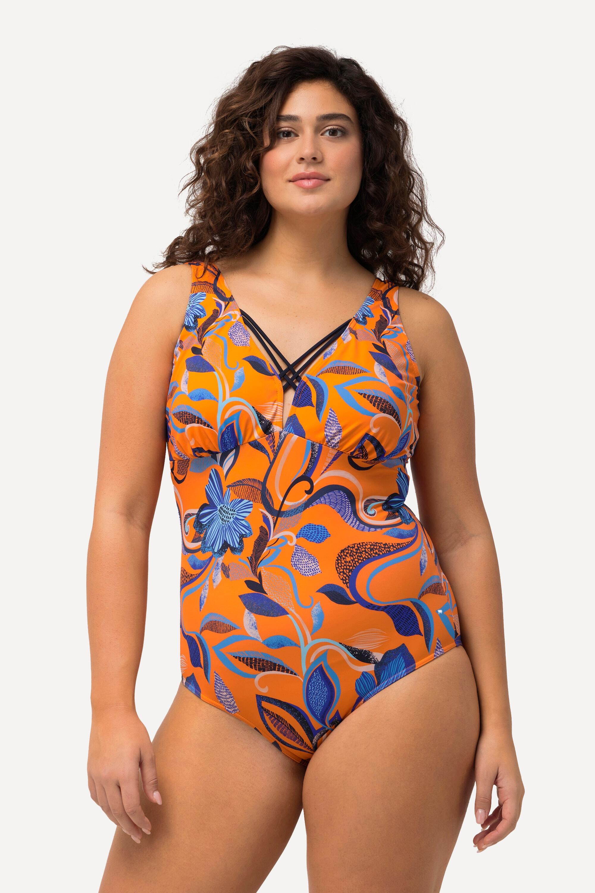 ULLA POPKEN Costume da bagno donna floreale con coppe morbide 80% poliammide