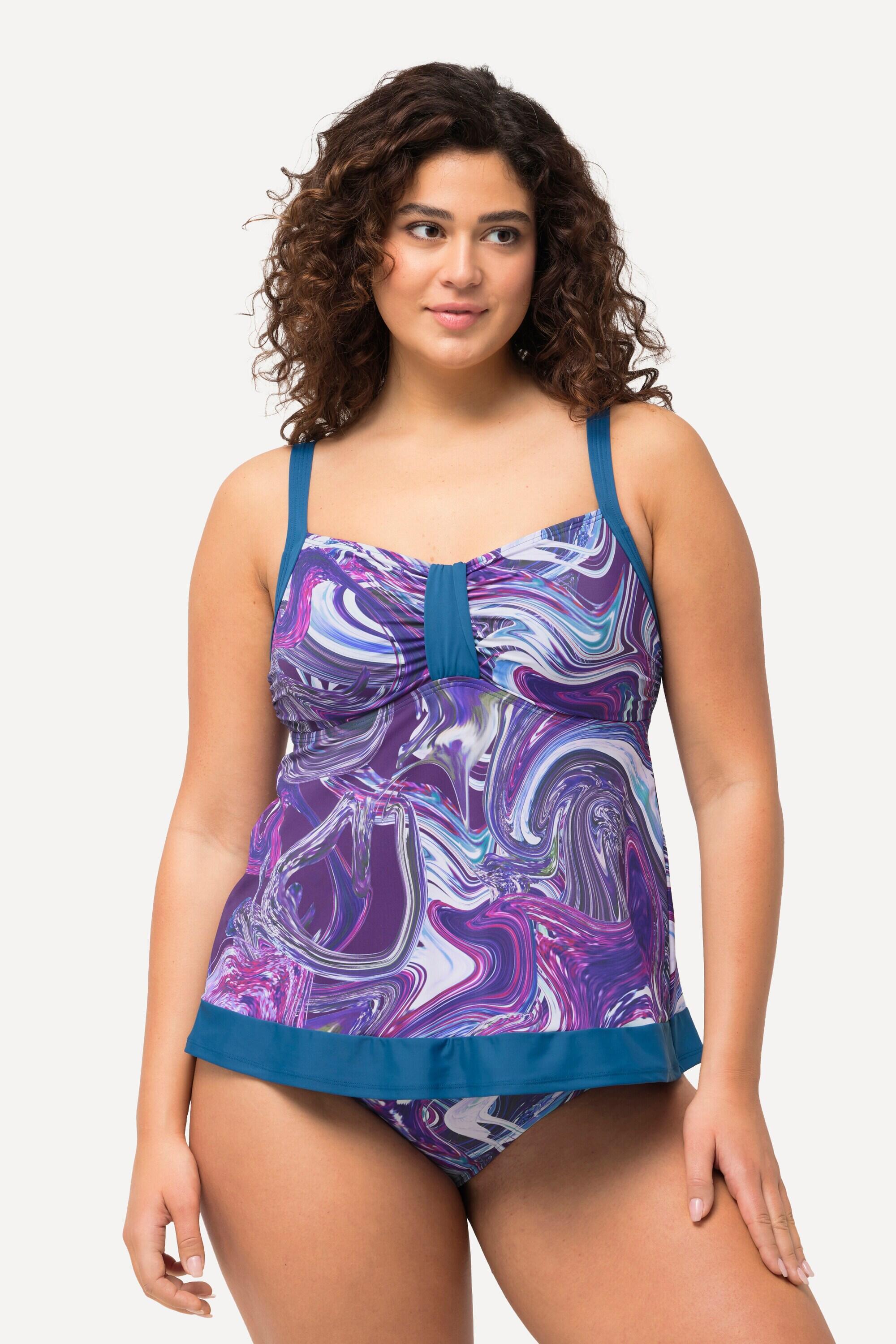 ULLA POPKEN Damen Tankini Marmormuster Softcups